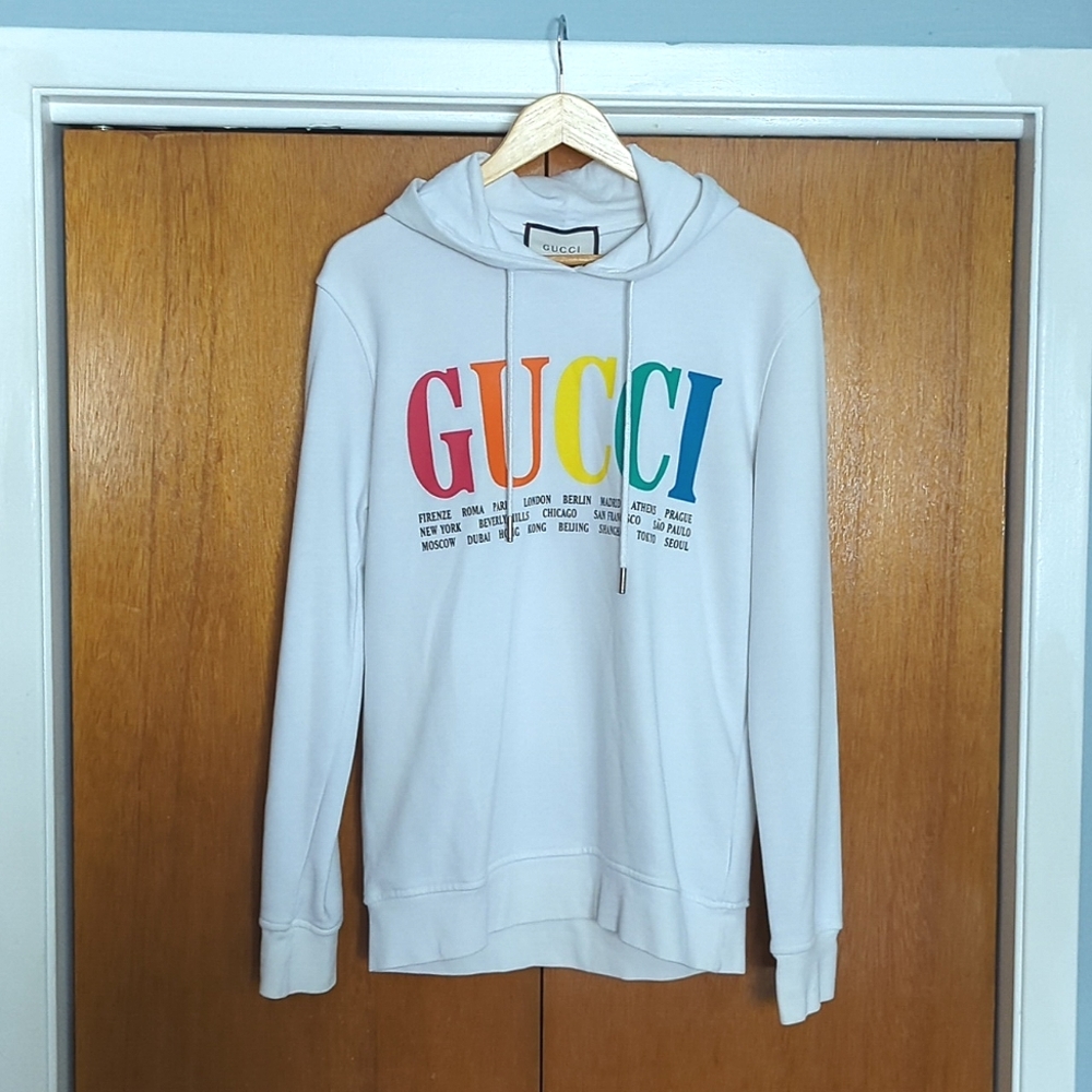 Gucci White & Rainbow hoodie 🤍🌈